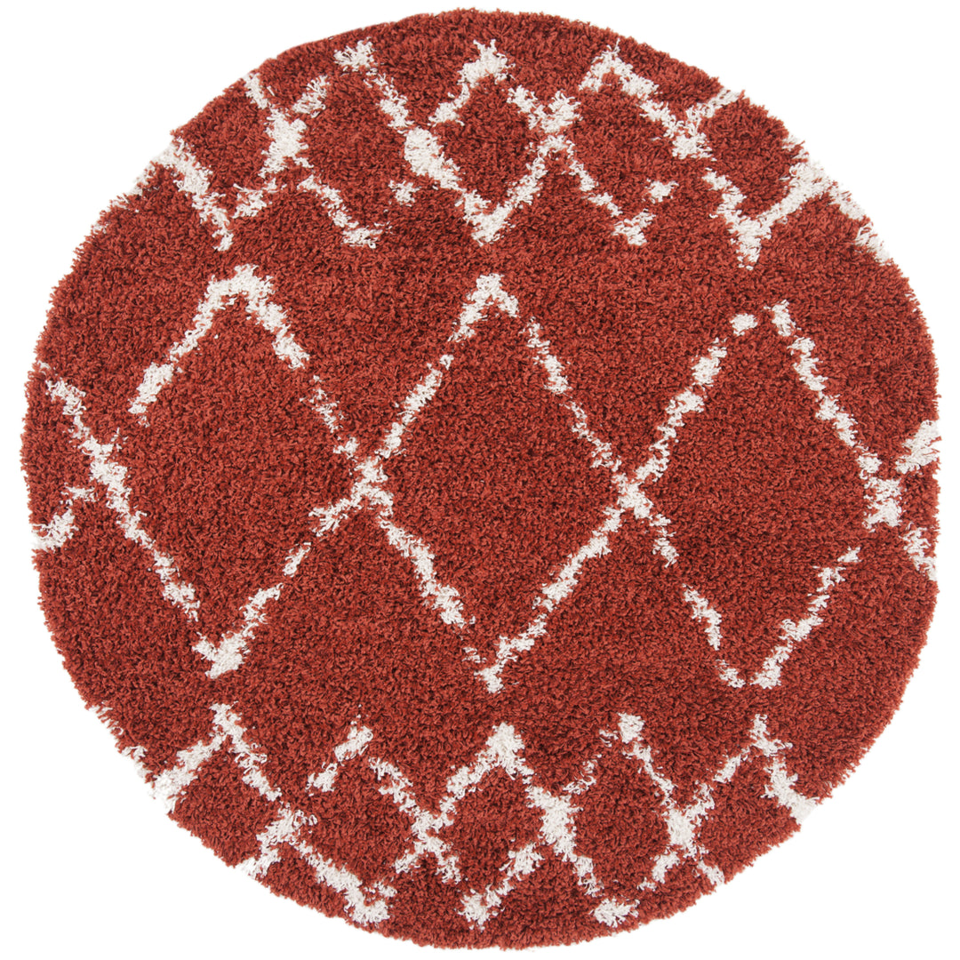 SAFAVIEH Pro Lux Shag Collection PLX434P Rust / Creme Rug Image 4