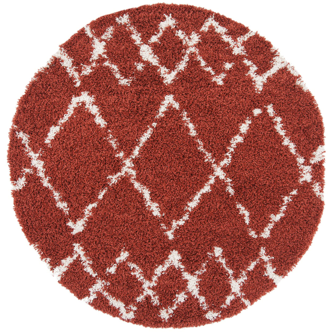 SAFAVIEH Pro Lux Shag Collection PLX434P Rust / Creme Rug Image 1