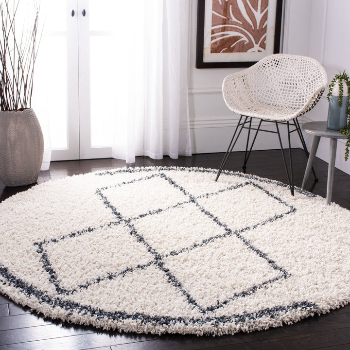 SAFAVIEH Pro Lux Shag Collection PLX435A Cream / Blue Rug Image 2