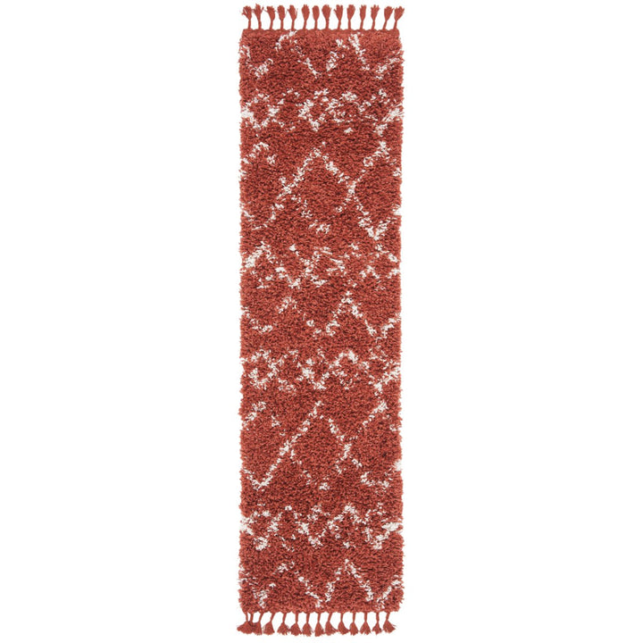 SAFAVIEH Pro Lux Shag Collection PLX434P Rust / Creme Rug Image 5