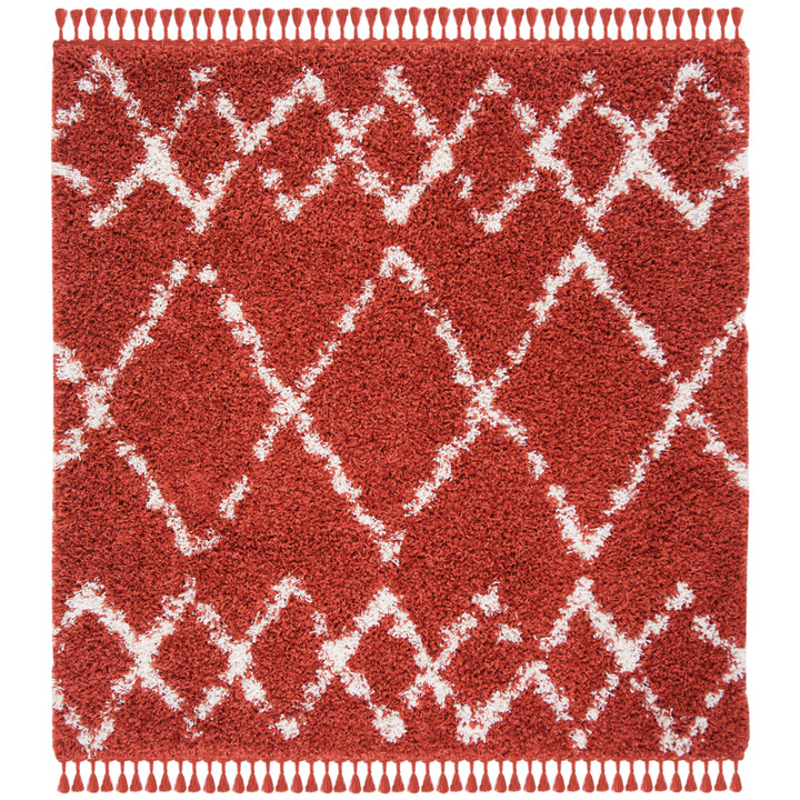 SAFAVIEH Pro Lux Shag Collection PLX434P Rust / Creme Rug Image 6