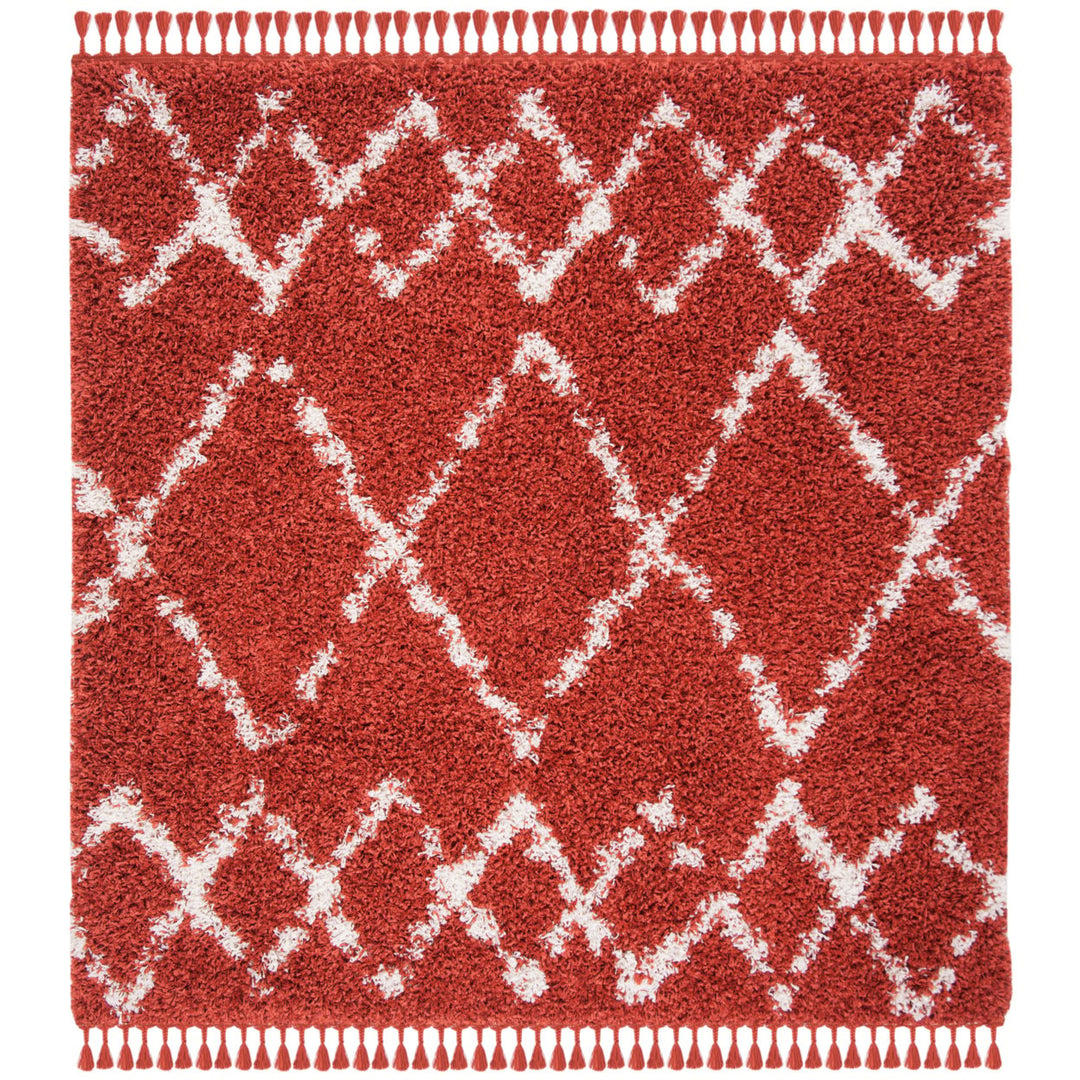 SAFAVIEH Pro Lux Shag Collection PLX434P Rust / Creme Rug Image 1