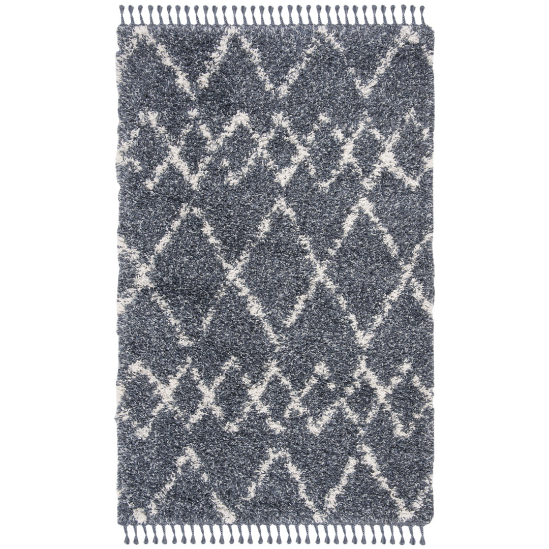 SAFAVIEH Pro Lux Shag Collection PLX434L Blue / Creme Rug Image 10