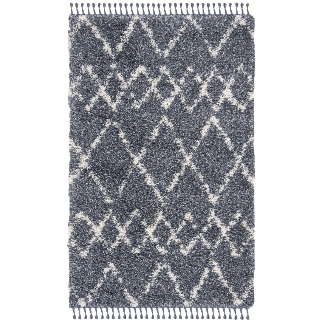 SAFAVIEH Pro Lux Shag Collection PLX434L Blue / Creme Rug Image 1