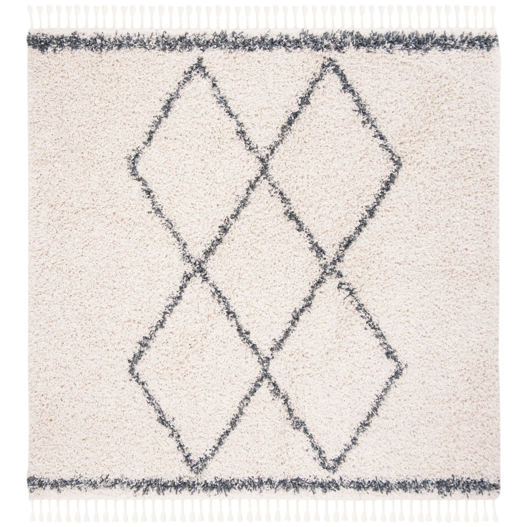 SAFAVIEH Pro Lux Shag Collection PLX435A Cream / Blue Rug Image 6