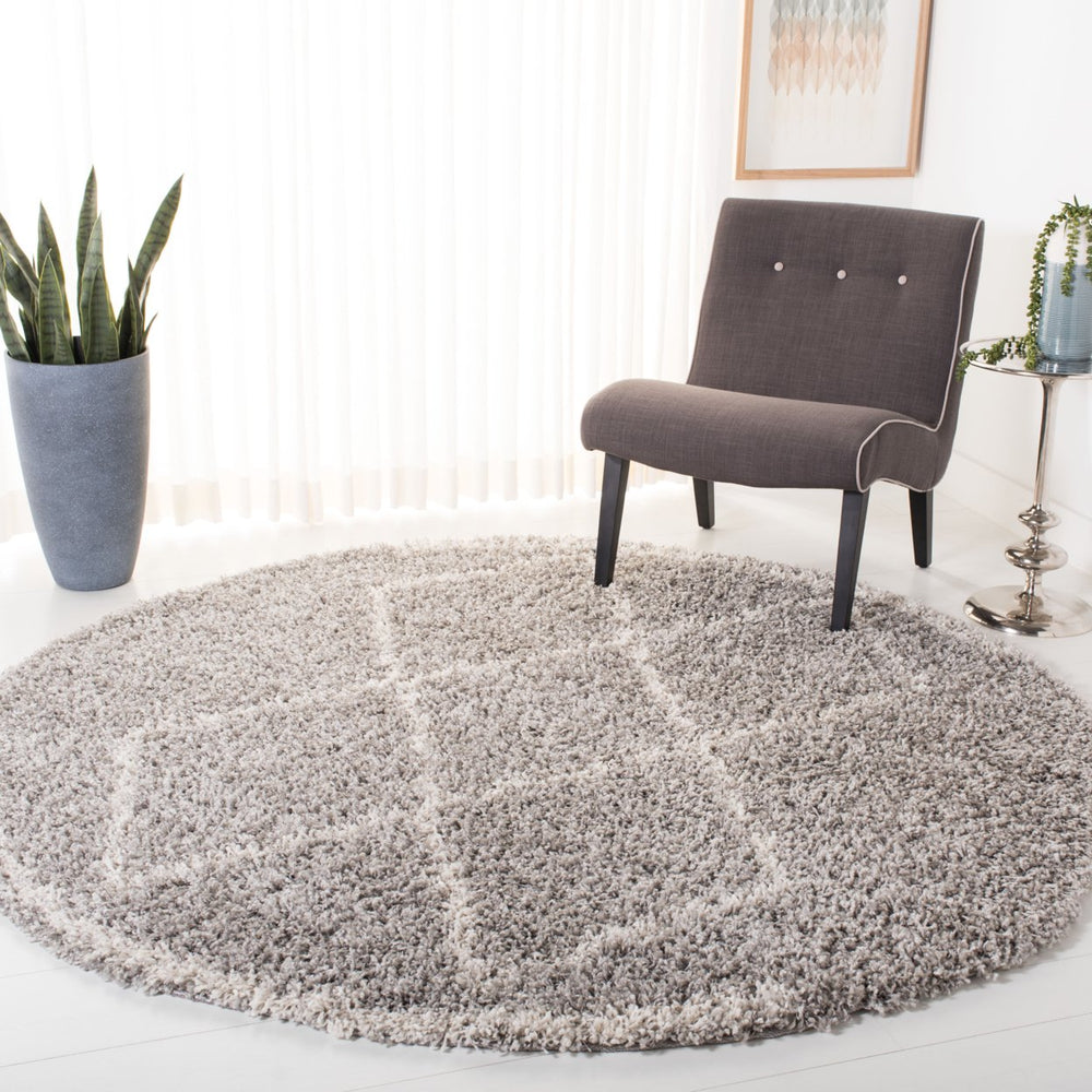 SAFAVIEH Pro Lux Shag Collection PLX435F Grey / Cream Rug Image 2