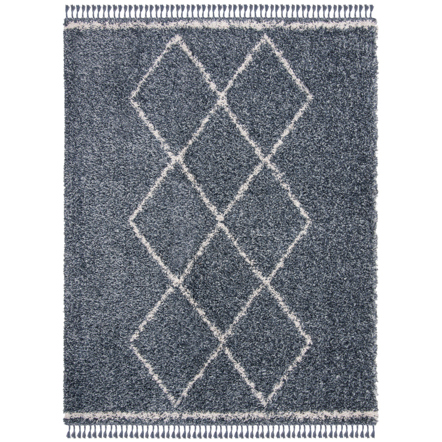 SAFAVIEH Pro Lux Shag Collection PLX435L Blue / Creme Rug Image 1