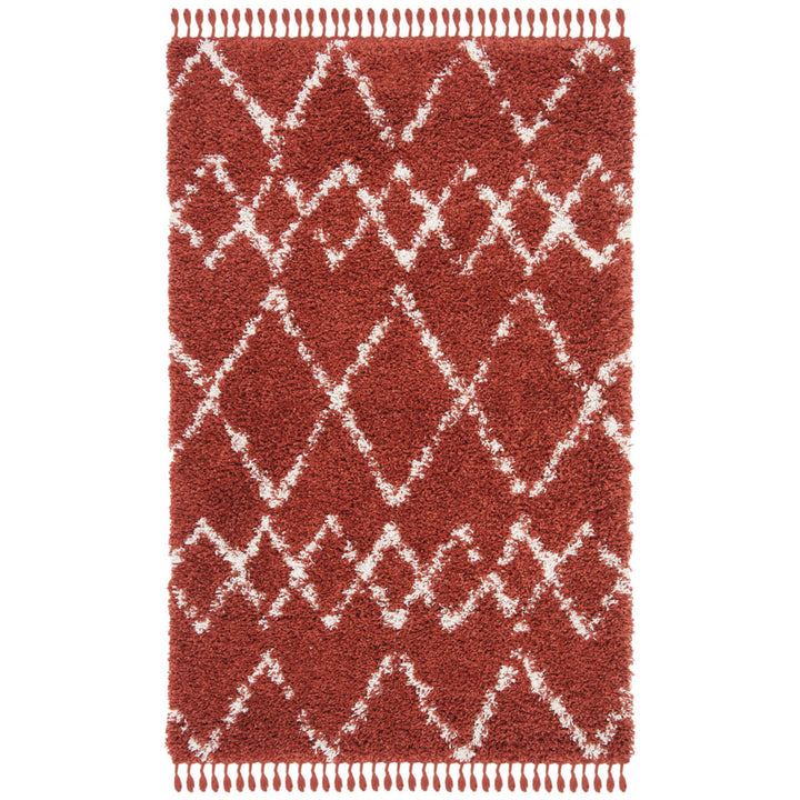 SAFAVIEH Pro Lux Shag Collection PLX434P Rust / Creme Rug Image 1