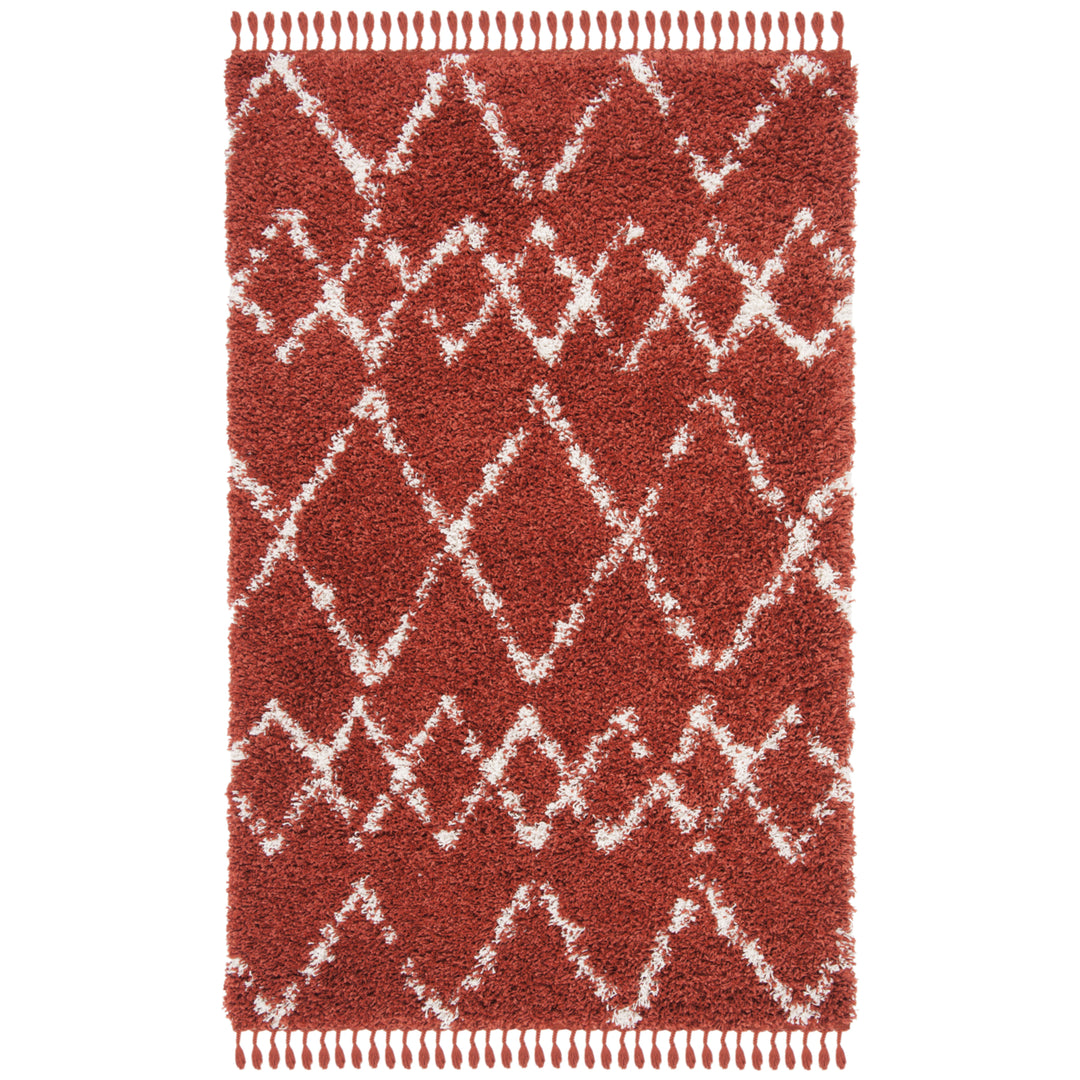 SAFAVIEH Pro Lux Shag Collection PLX434P Rust / Creme Rug Image 1