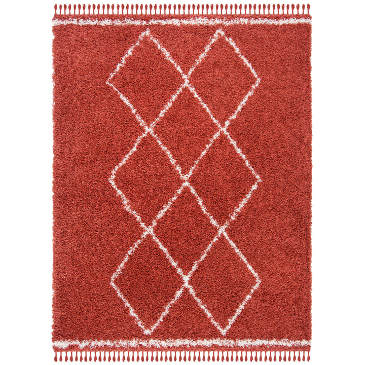 SAFAVIEH Pro Lux Shag Collection PLX435P Rust / Creme Rug Image 1