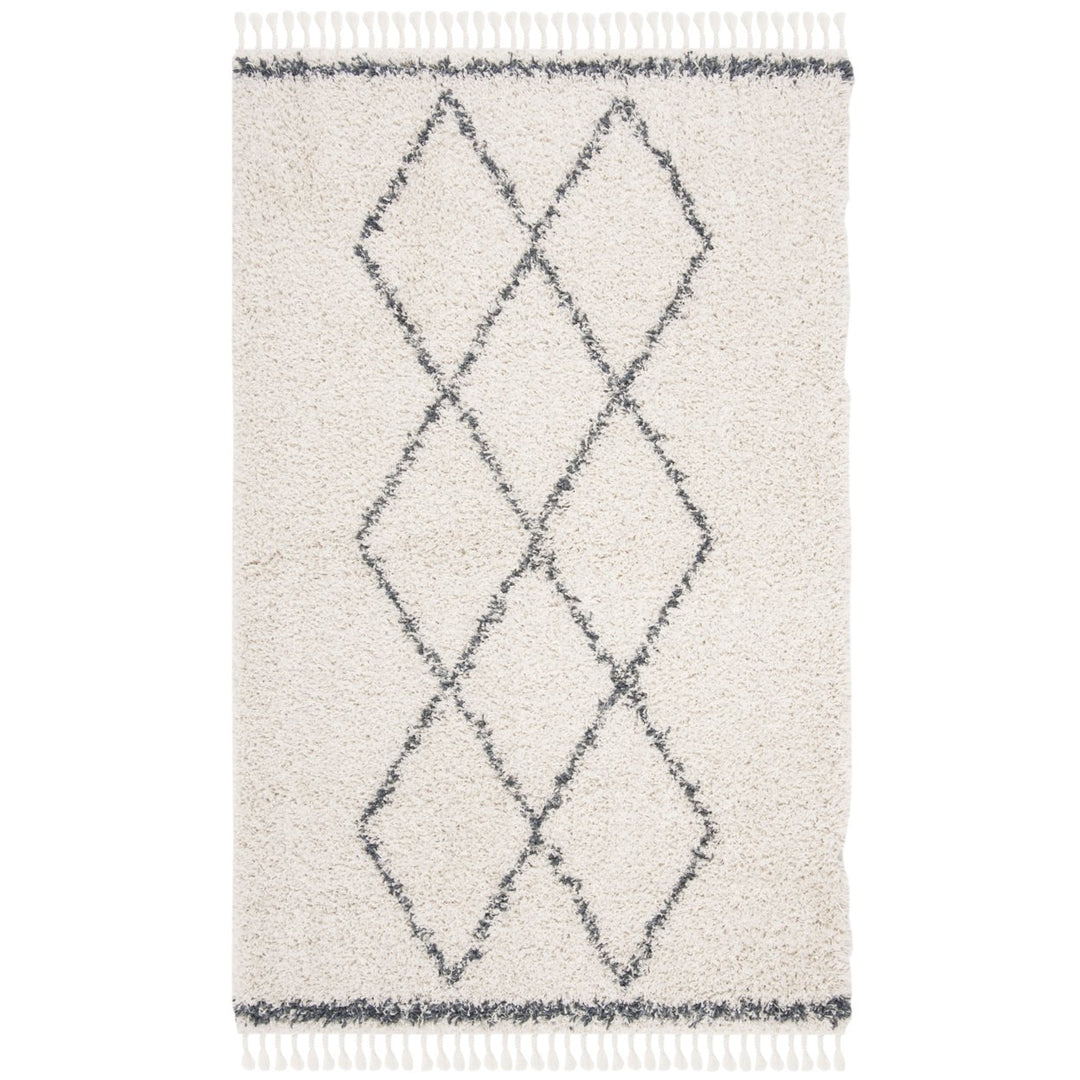 SAFAVIEH Pro Lux Shag Collection PLX435A Cream / Blue Rug Image 1