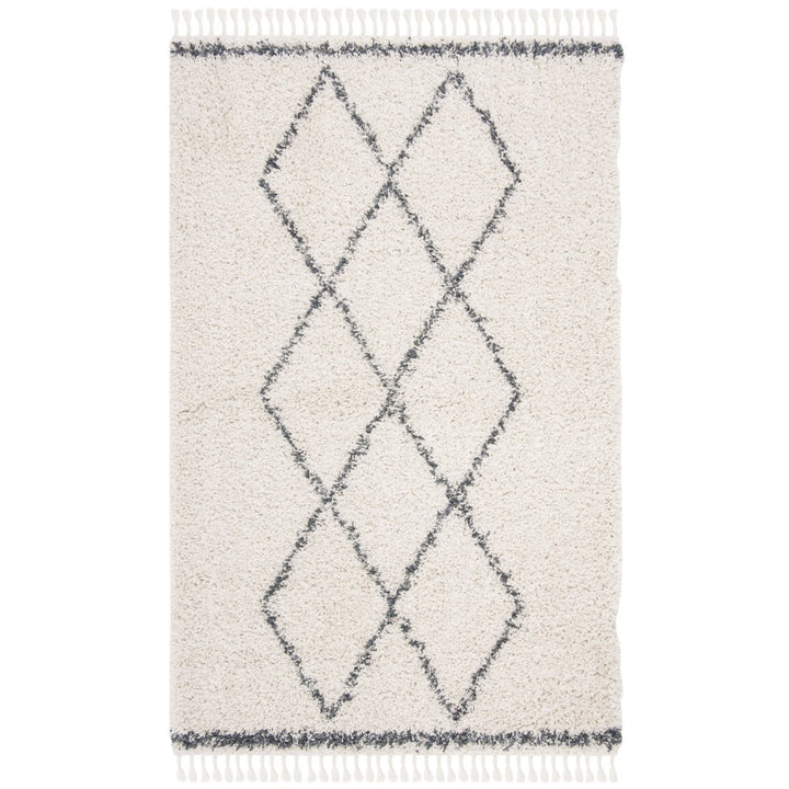 SAFAVIEH Pro Lux Shag Collection PLX435A Cream / Blue Rug Image 1