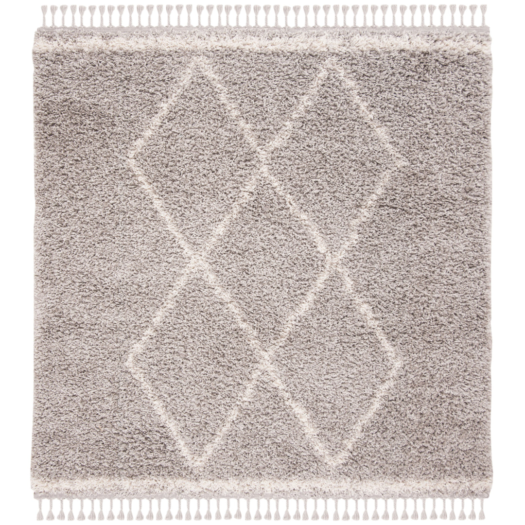 SAFAVIEH Pro Lux Shag Collection PLX435F Grey / Cream Rug Image 6