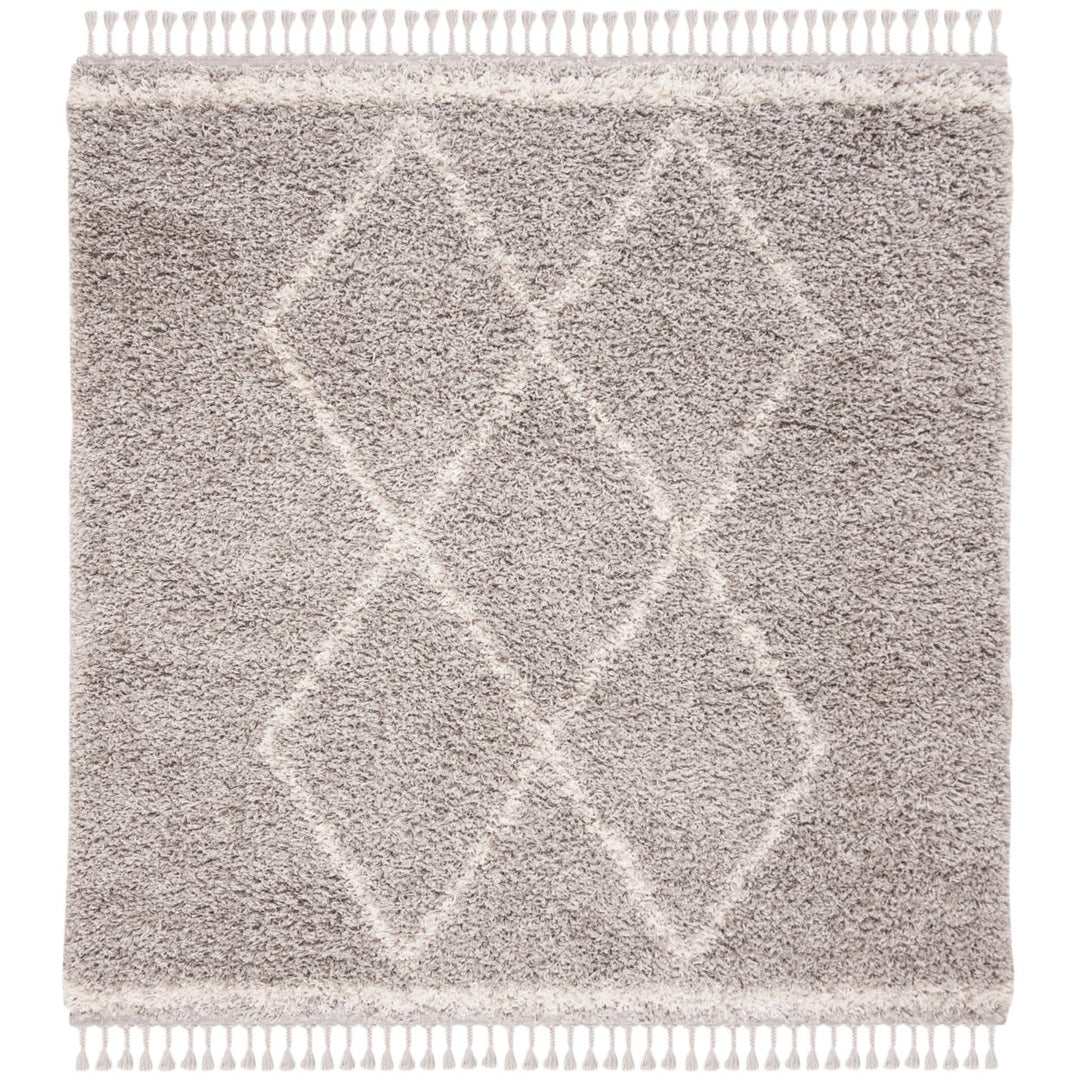 SAFAVIEH Pro Lux Shag Collection PLX435F Grey / Cream Rug Image 1