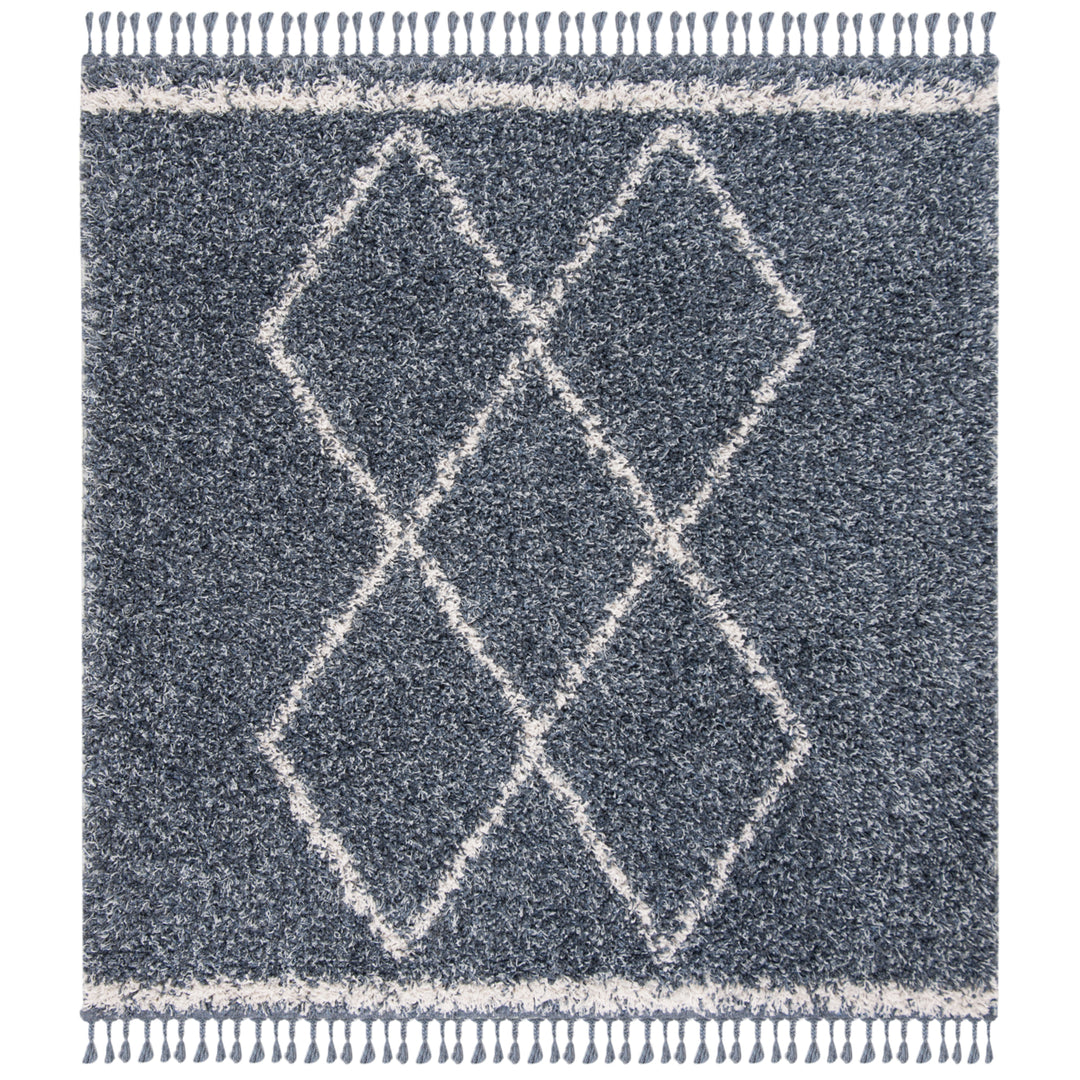 SAFAVIEH Pro Lux Shag Collection PLX435L Blue / Creme Rug Image 6