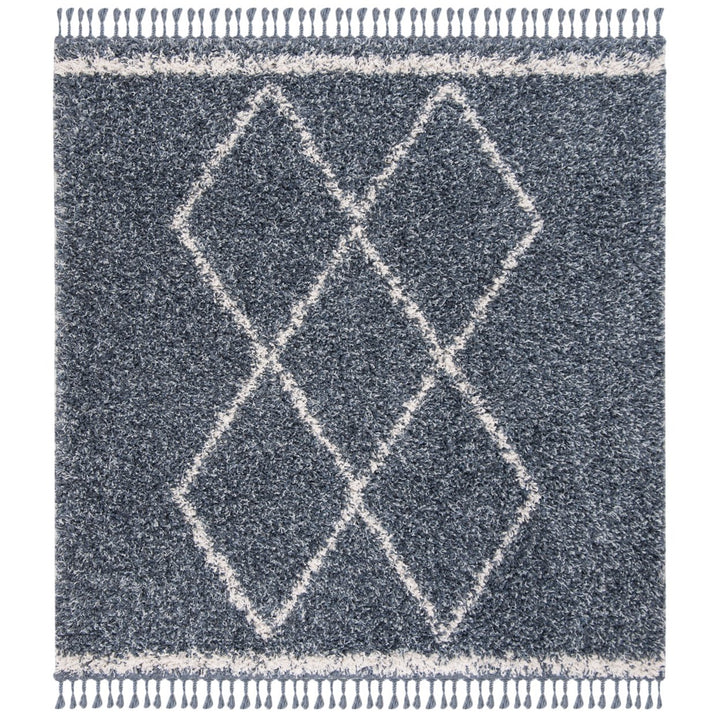 SAFAVIEH Pro Lux Shag Collection PLX435L Blue / Creme Rug Image 1