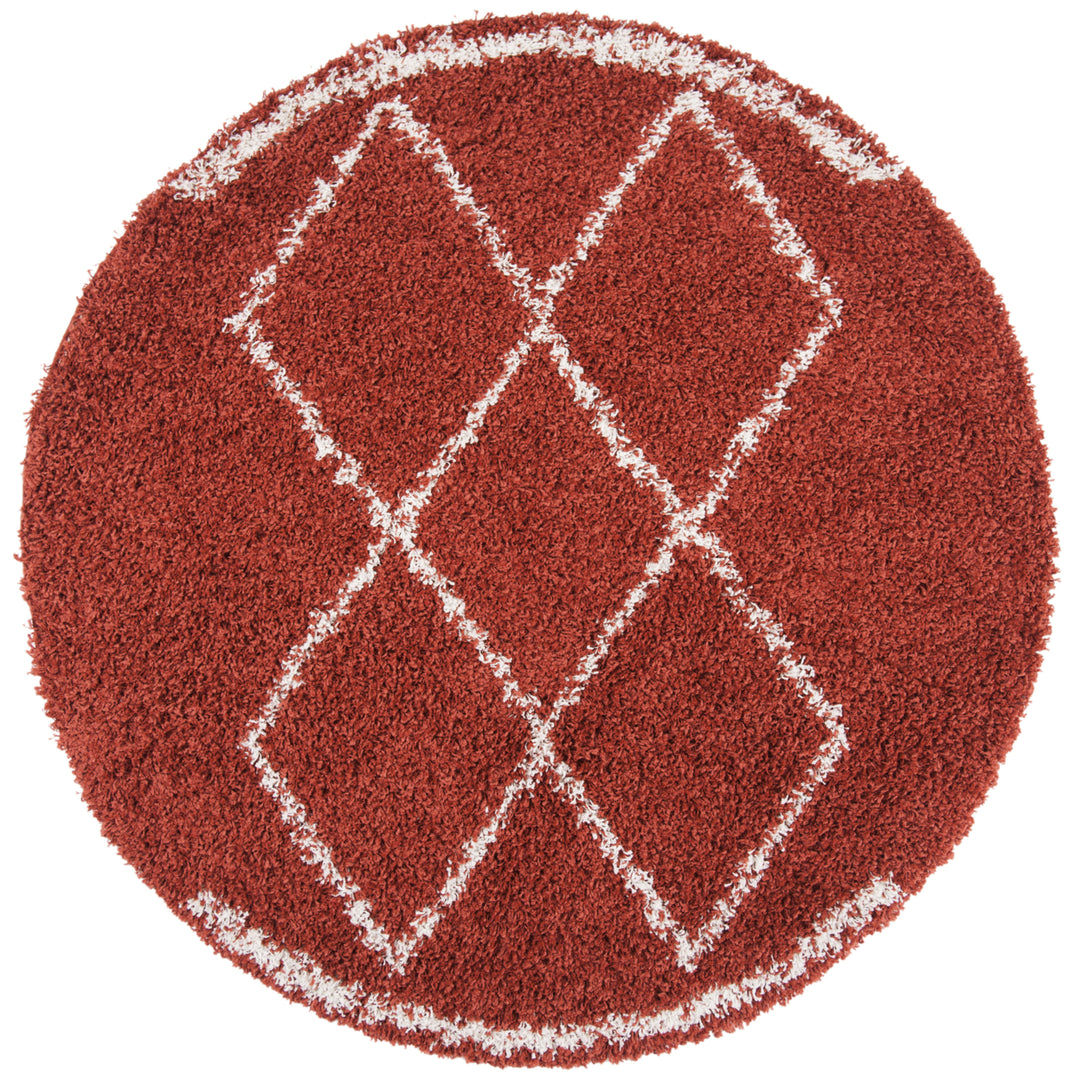 SAFAVIEH Pro Lux Shag Collection PLX435P Rust / Creme Rug Image 4