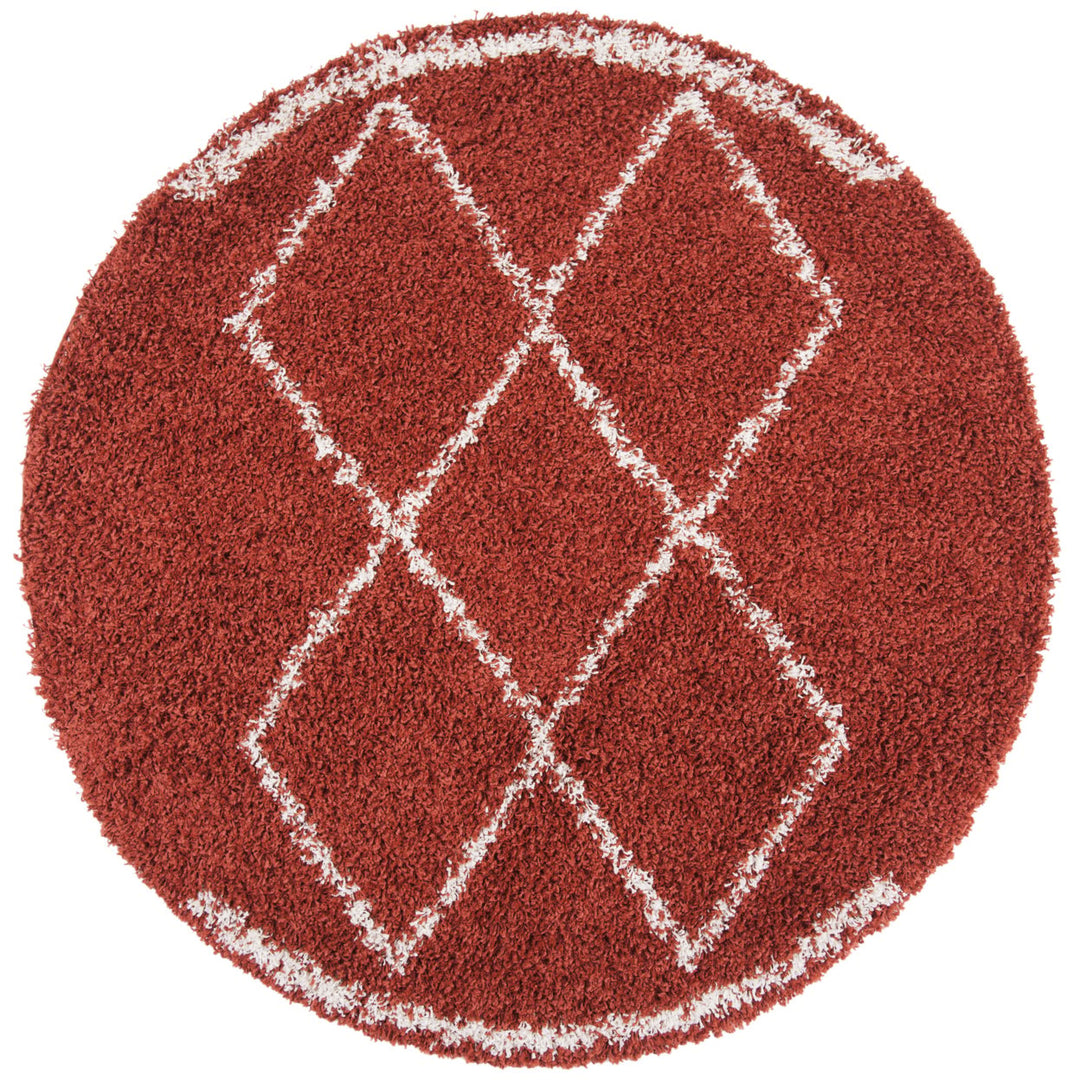 SAFAVIEH Pro Lux Shag Collection PLX435P Rust / Creme Rug Image 1