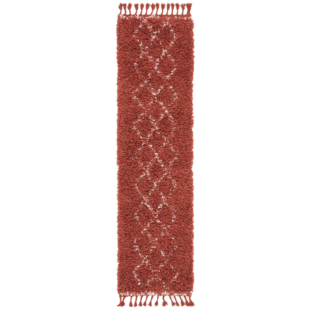 SAFAVIEH Pro Lux Shag Collection PLX435P Rust / Creme Rug Image 5