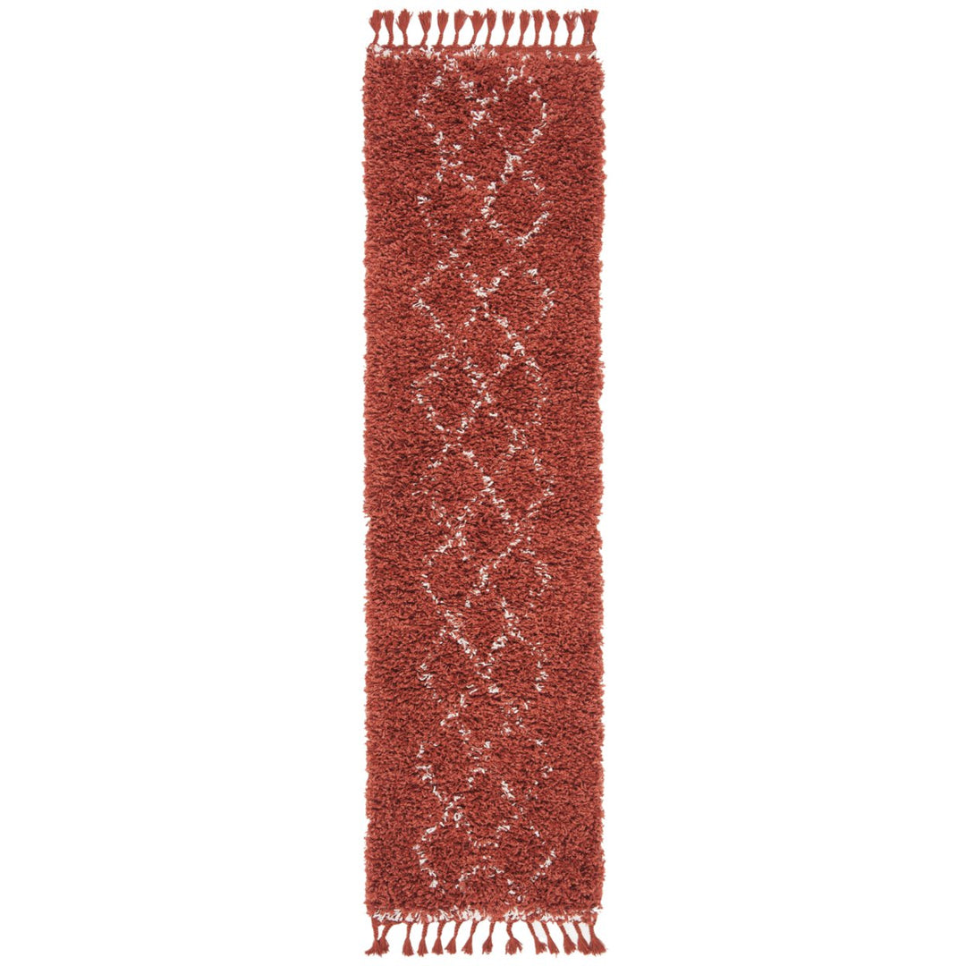 SAFAVIEH Pro Lux Shag Collection PLX435P Rust / Creme Rug Image 1