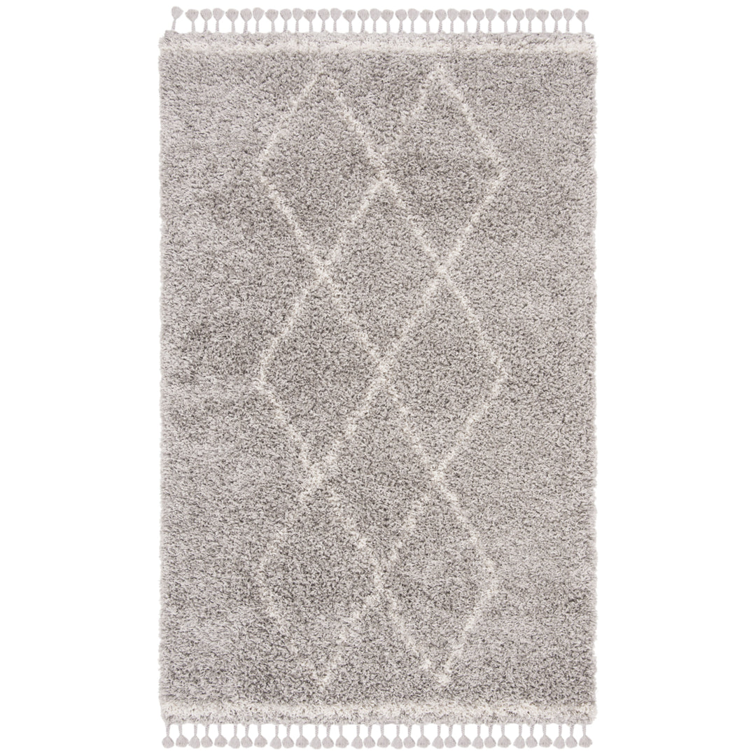 SAFAVIEH Pro Lux Shag Collection PLX435F Grey / Cream Rug Image 10