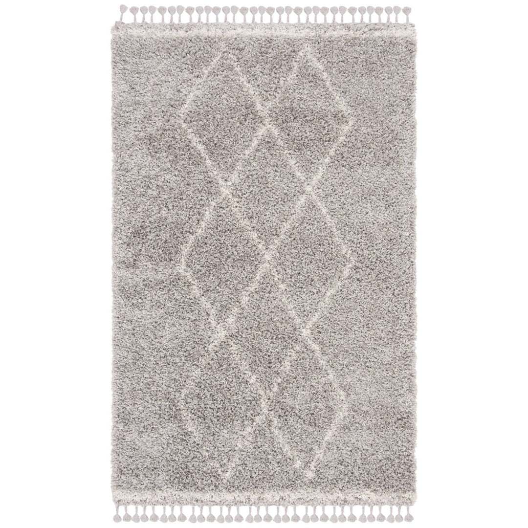 SAFAVIEH Pro Lux Shag Collection PLX435F Grey / Cream Rug Image 1