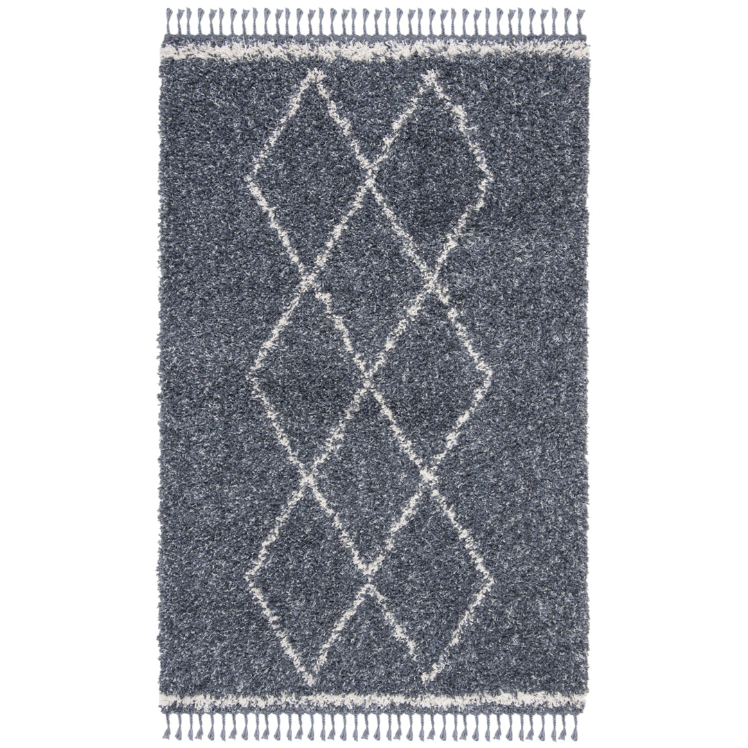 SAFAVIEH Pro Lux Shag Collection PLX435L Blue / Creme Rug Image 8