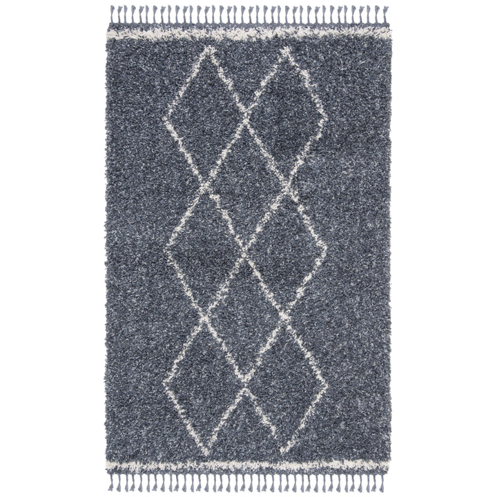 SAFAVIEH Pro Lux Shag Collection PLX435L Blue / Creme Rug Image 8