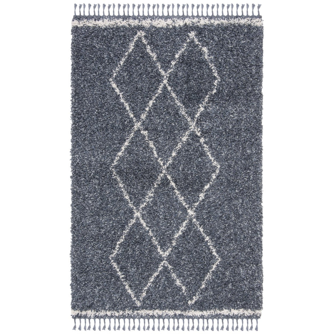 SAFAVIEH Pro Lux Shag Collection PLX435L Blue / Creme Rug Image 1