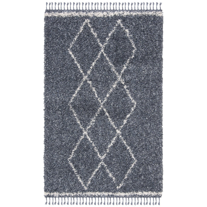 SAFAVIEH Pro Lux Shag Collection PLX435L Blue / Creme Rug Image 1