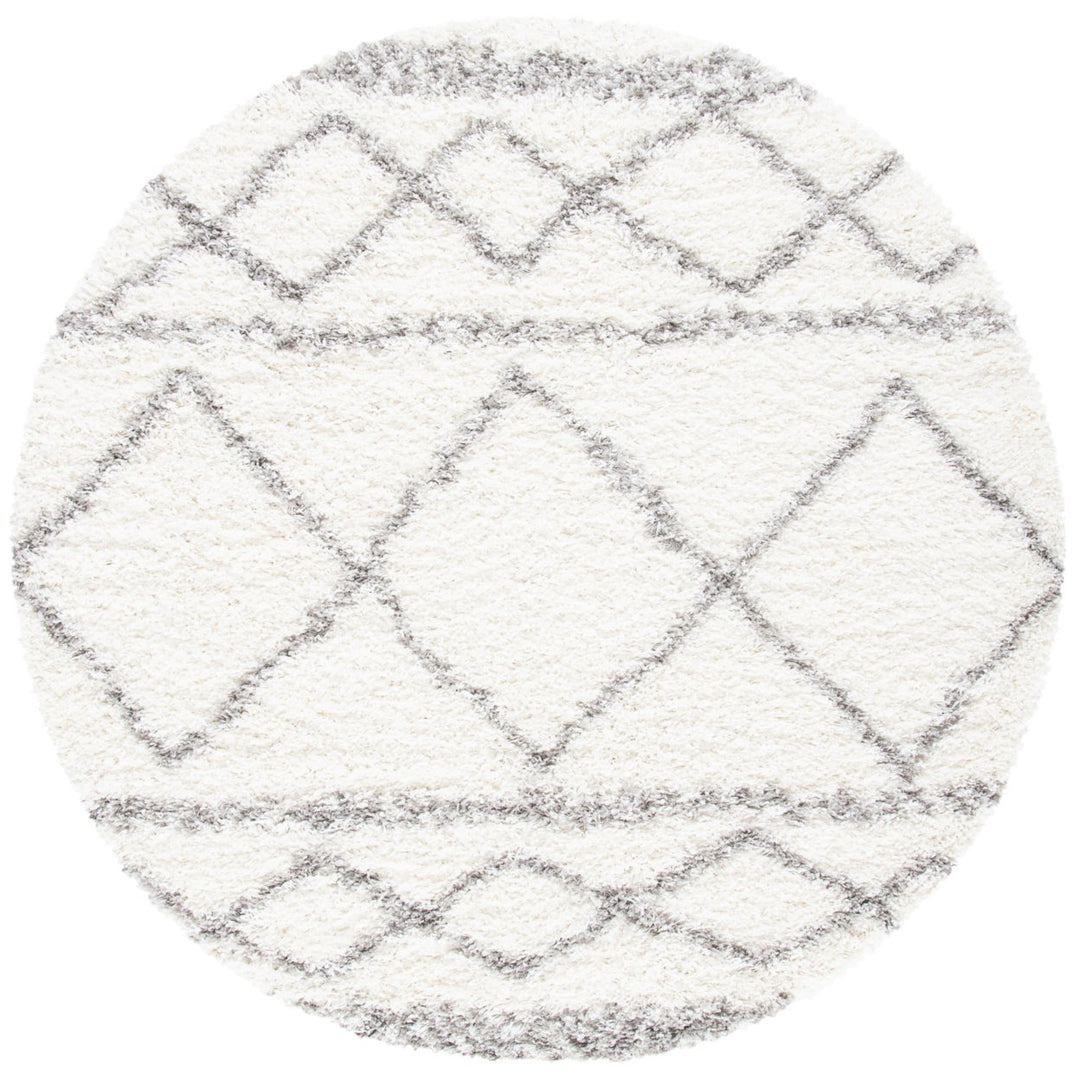 SAFAVIEH Pro Lux Shag Collection PLX436B Ivory / Grey Rug Image 1