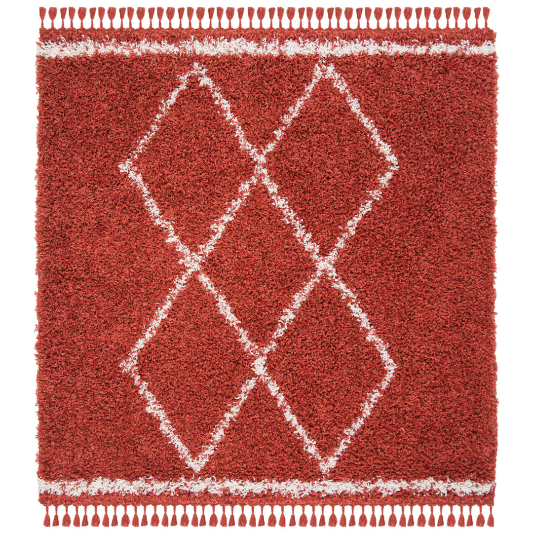 SAFAVIEH Pro Lux Shag Collection PLX435P Rust / Creme Rug Image 6