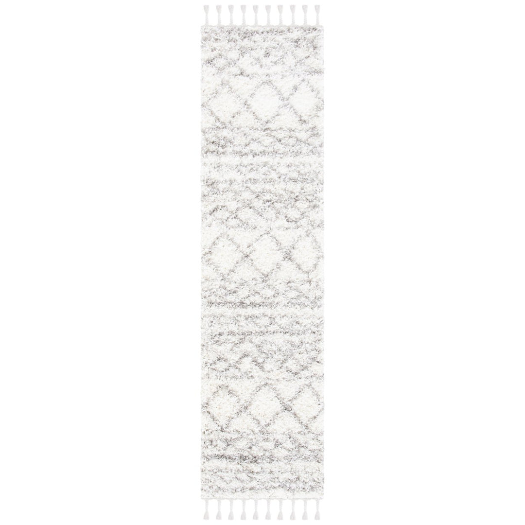 SAFAVIEH Pro Lux Shag Collection PLX436B Ivory / Grey Rug Image 1