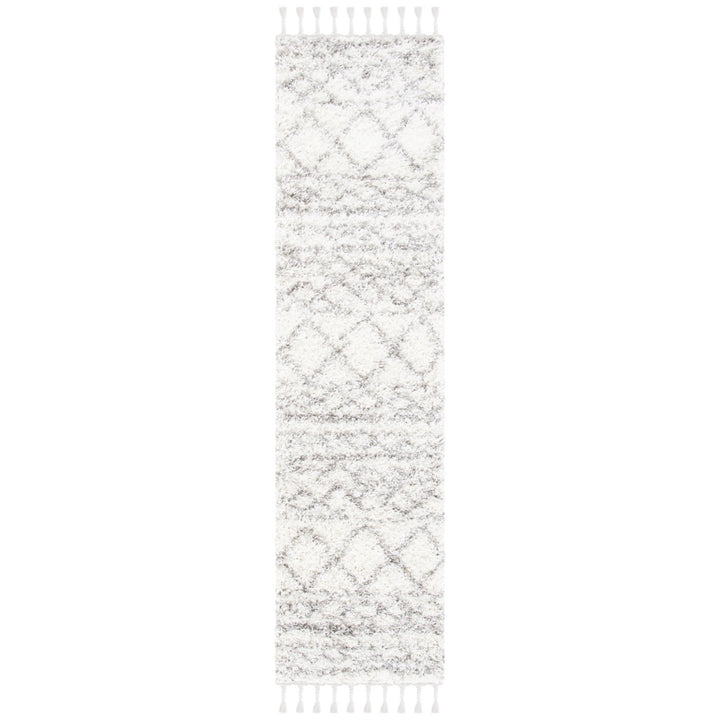 SAFAVIEH Pro Lux Shag Collection PLX436B Ivory / Grey Rug Image 1