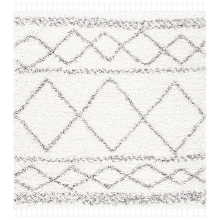 SAFAVIEH Pro Lux Shag Collection PLX436B Ivory / Grey Rug Image 1