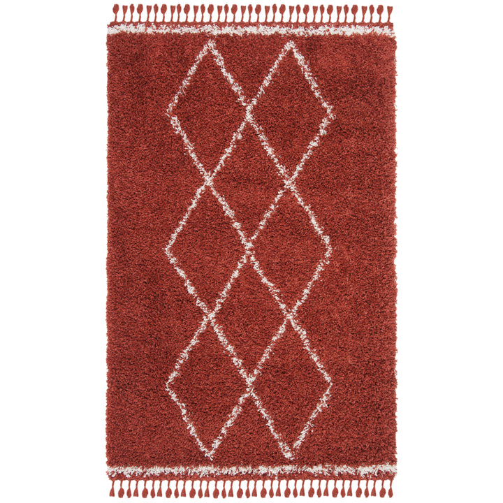 SAFAVIEH Pro Lux Shag Collection PLX435P Rust / Creme Rug Image 10