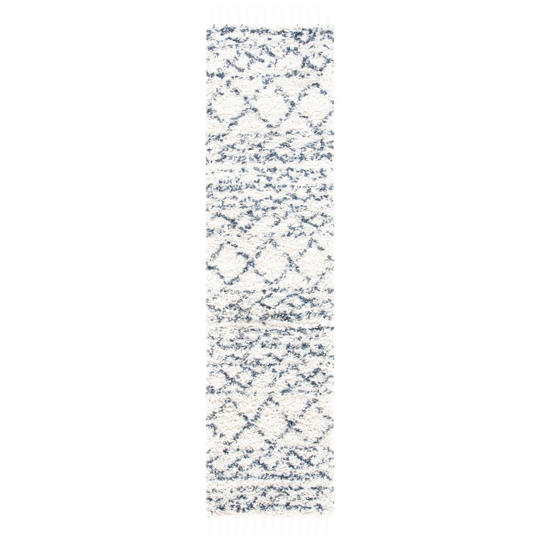 SAFAVIEH Pro Lux Shag Collection PLX436C Ivory / Blue Rug Image 1