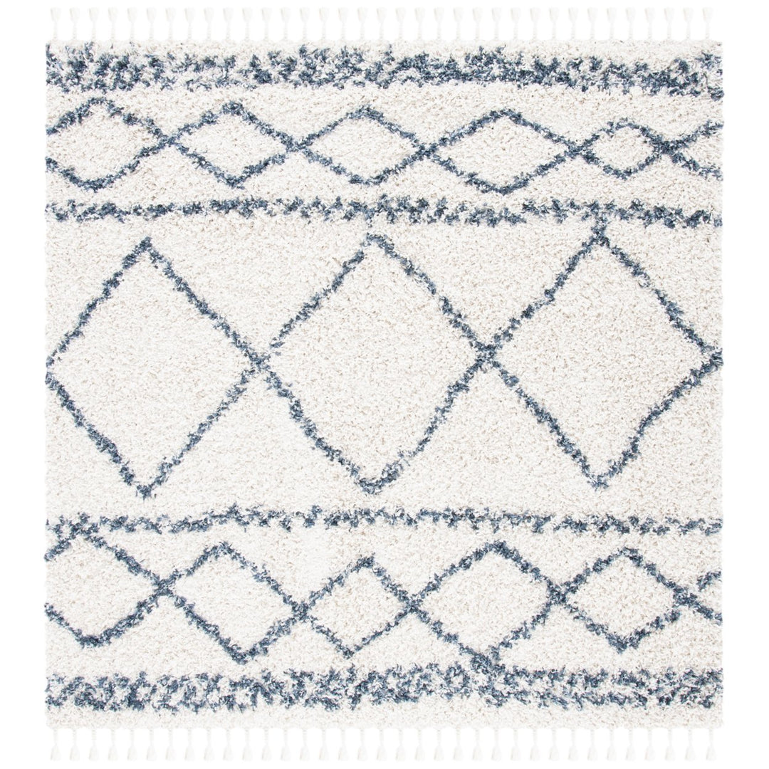 SAFAVIEH Pro Lux Shag Collection PLX436C Ivory / Blue Rug Image 1