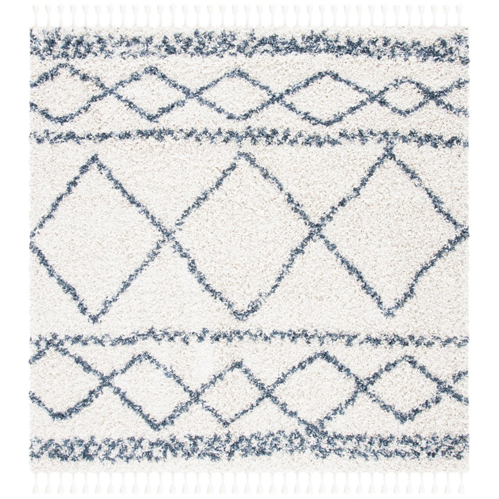 SAFAVIEH Pro Lux Shag Collection PLX436C Ivory / Blue Rug Image 1