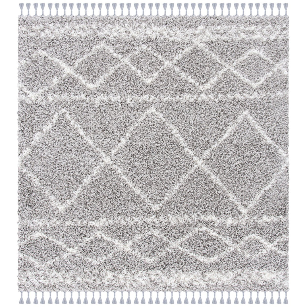 SAFAVIEH Pro Lux Shag Collection PLX436F Grey / Ivory Rug Image 1