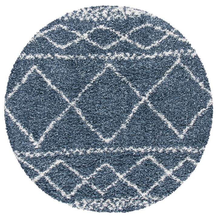 SAFAVIEH Pro Lux Shag Collection PLX436M Blue / Ivory Rug Image 1