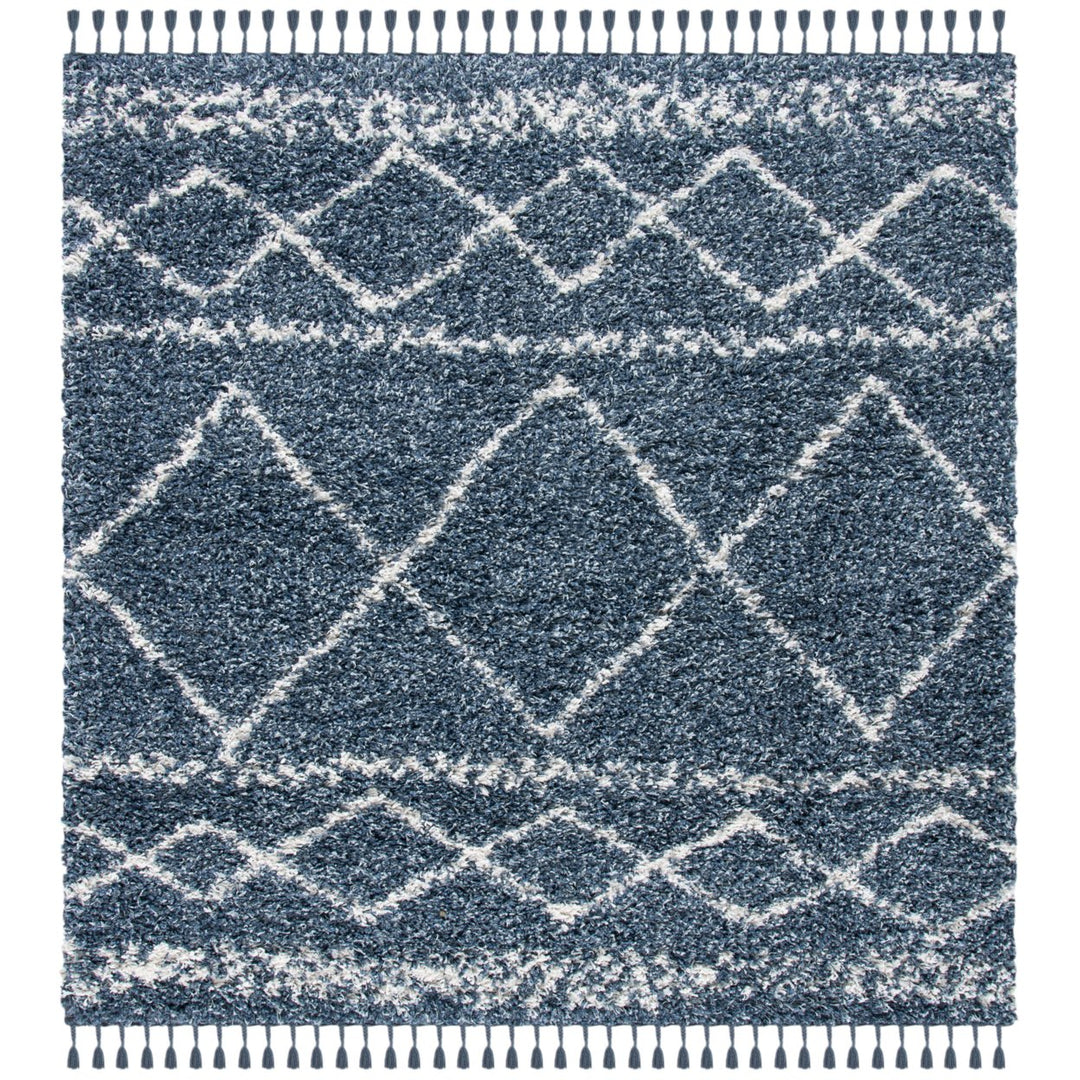 SAFAVIEH Pro Lux Shag Collection PLX436M Blue / Ivory Rug Image 1