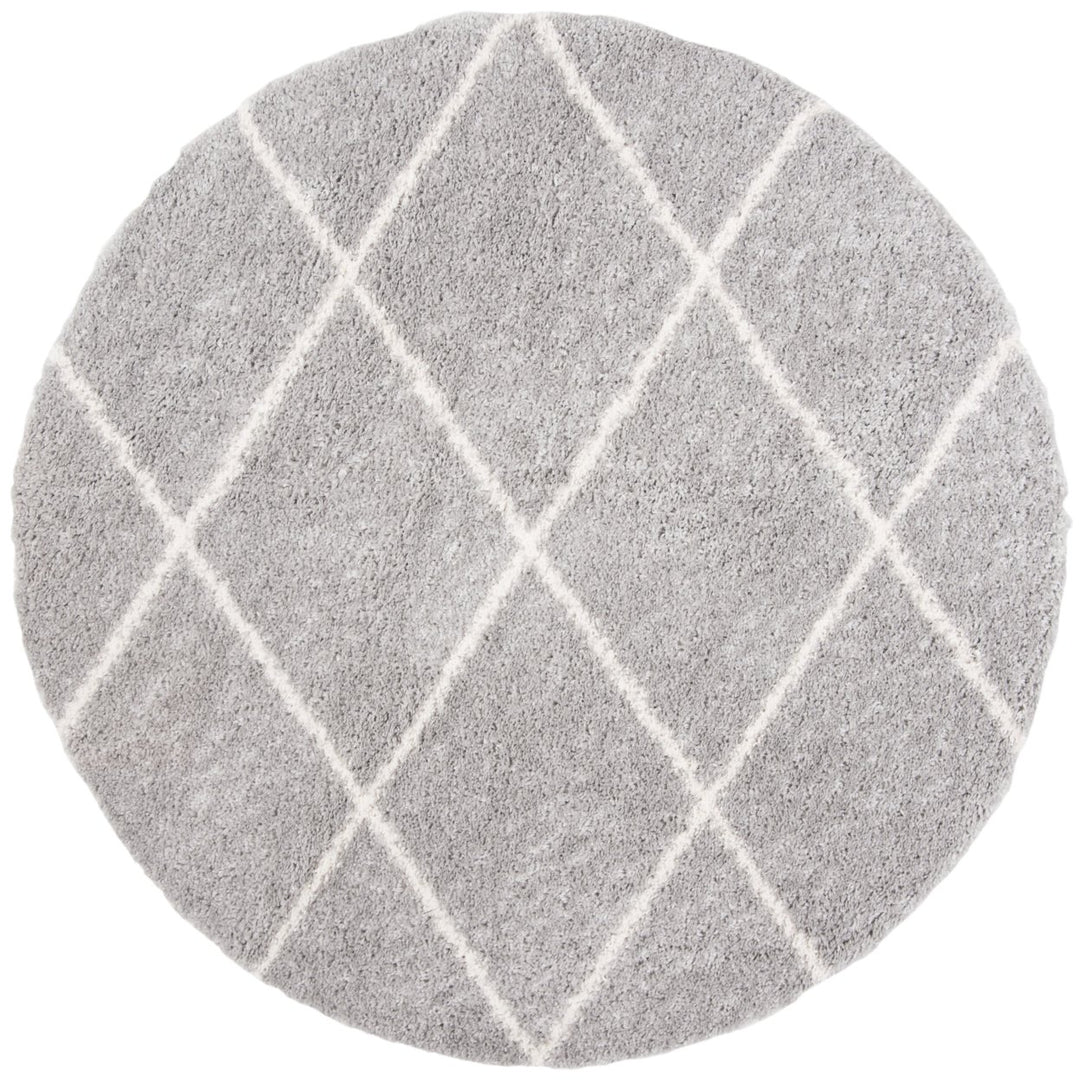 SAFAVIEH Parma Shag Collection PMA515G Grey / Cream Rug Image 1