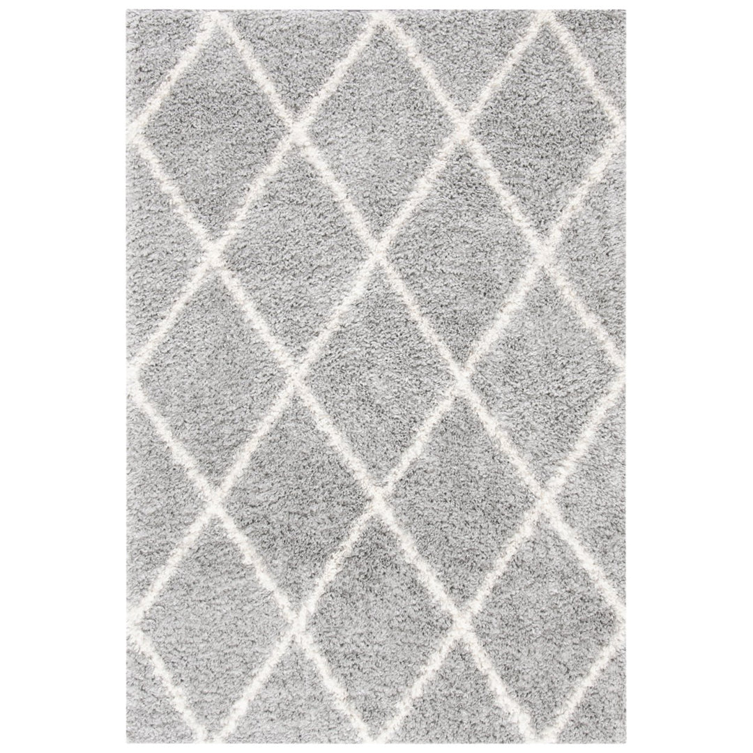 SAFAVIEH Parma Shag Collection PMA515G Grey / Cream Rug Image 1