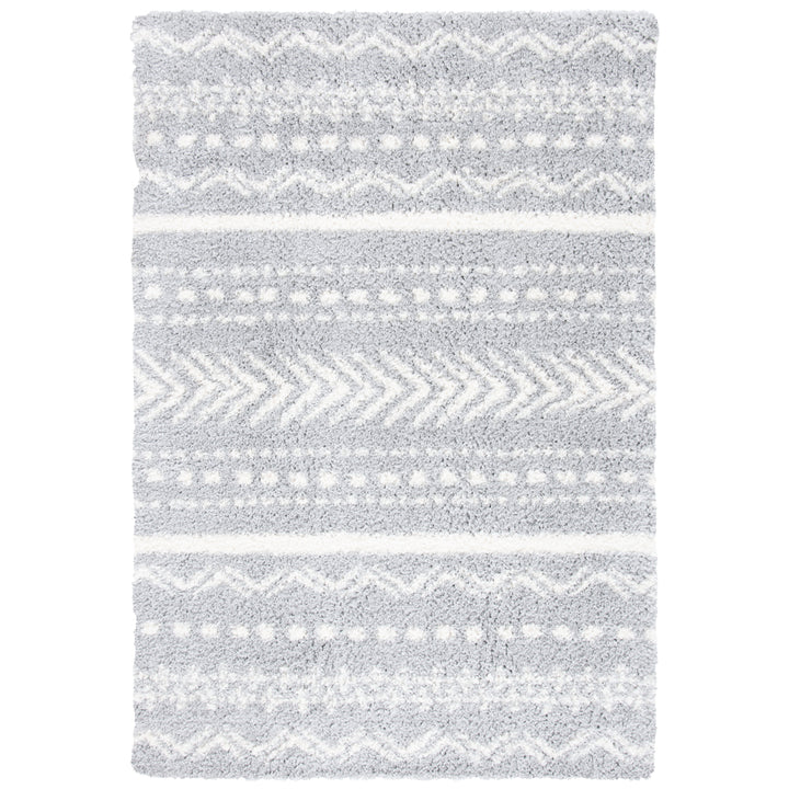 SAFAVIEH Parma Shag Collection PMA542F Grey / Ivory Rug Image 1