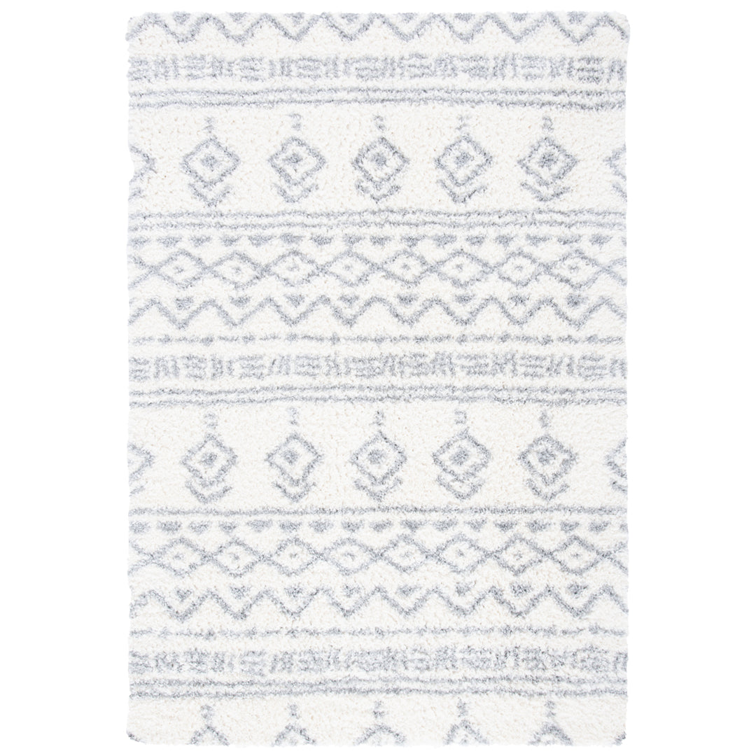 SAFAVIEH Parma Shag Collection PMA544A Ivory / Grey Rug Image 1