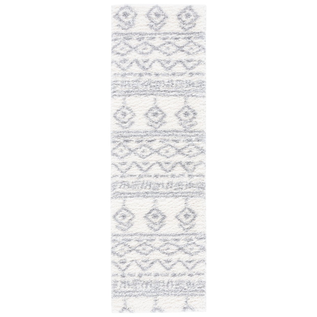 SAFAVIEH Parma Shag Collection PMA544A Ivory / Grey Rug Image 1