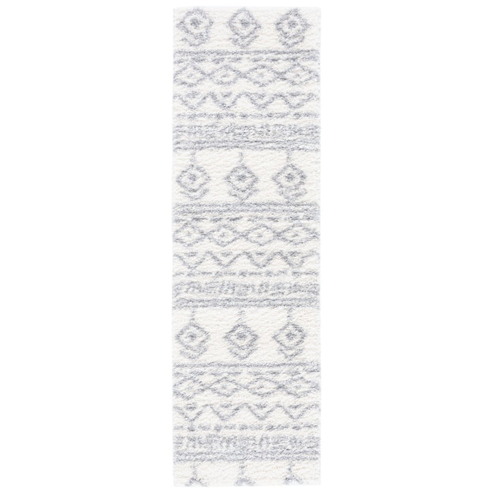 SAFAVIEH Parma Shag Collection PMA544A Ivory / Grey Rug Image 1