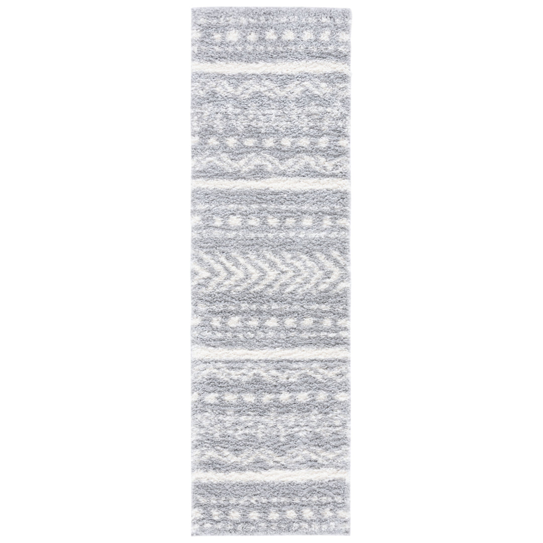 SAFAVIEH Parma Shag Collection PMA542F Grey / Ivory Rug Image 5