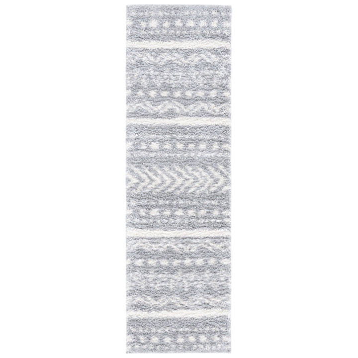 SAFAVIEH Parma Shag Collection PMA542F Grey / Ivory Rug Image 5